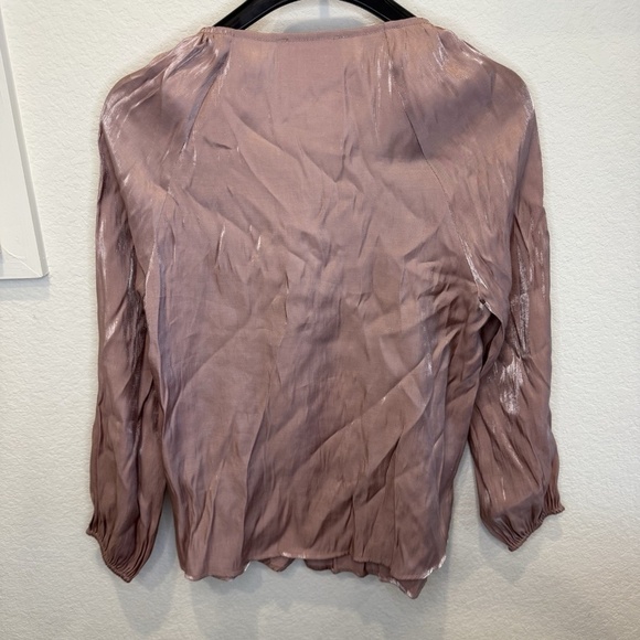 Savanna Jane Blouse Embroidered Aztec Long Sleeve Boho Hippie Satin Small - Picture 6 of 7